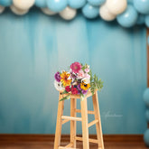 Aperturee - Abstract Blue Balloons Birthday Cake Smash Backdrop
